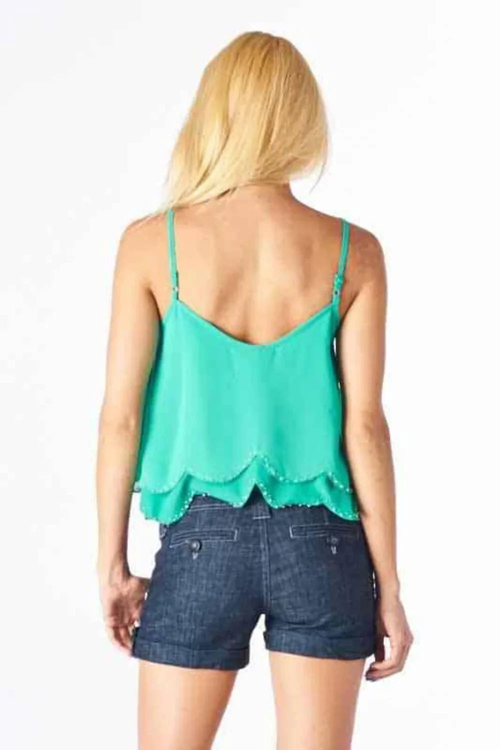 Green Embellished Bottom Loose Top- Prima Dons and Donnas