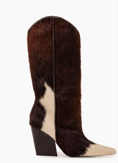 Cowboy Cow Hide Fur Boots