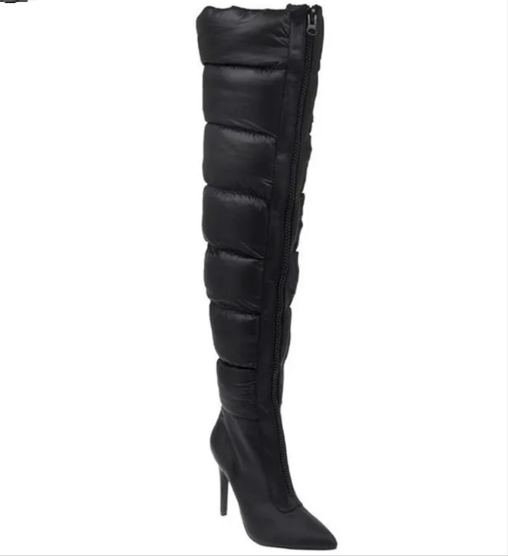 Puffer Lace Up High Boots