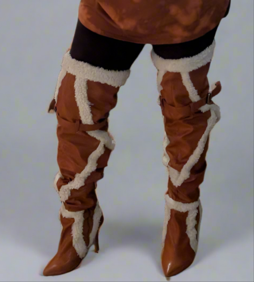 Shearling Thigh High Winter Boots