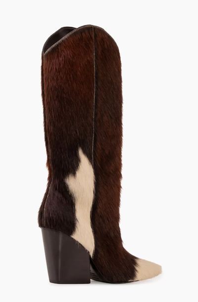 Cowboy Cow Hide Fur Boots