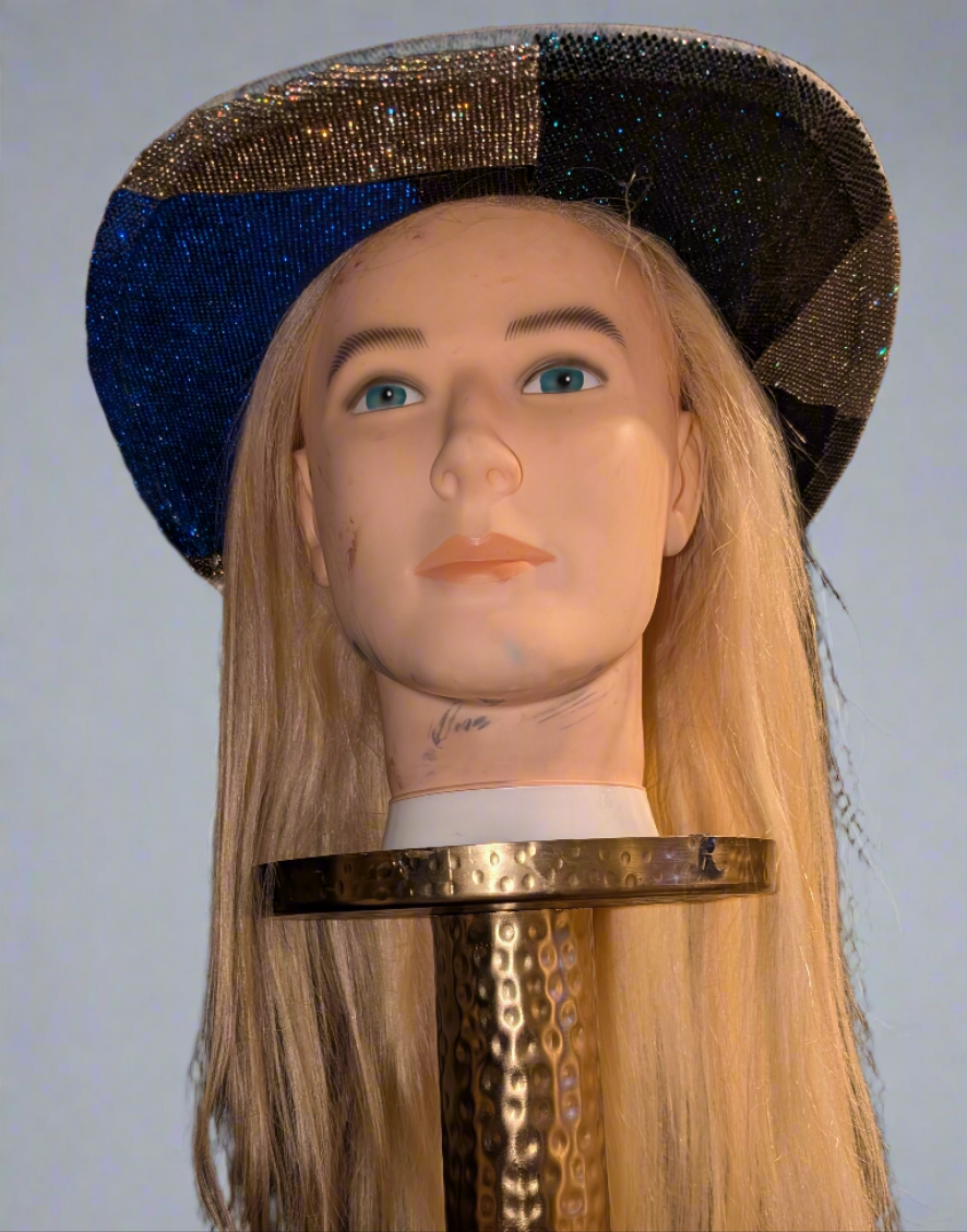 Custom Denim Print Rhinestone Western Cowboy Hat 3(Ready to Ship)