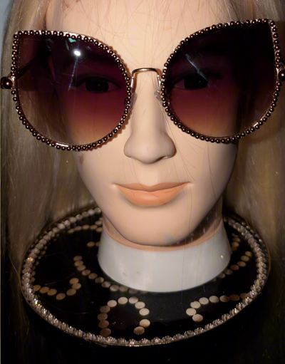 Pearl Custom Frame Rhinestone Sun Glasses