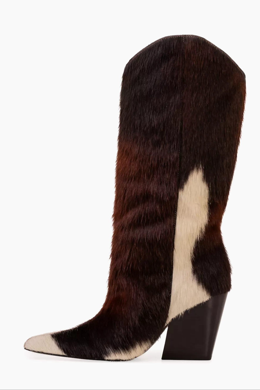 Cowboy Cow Hide Fur Boots