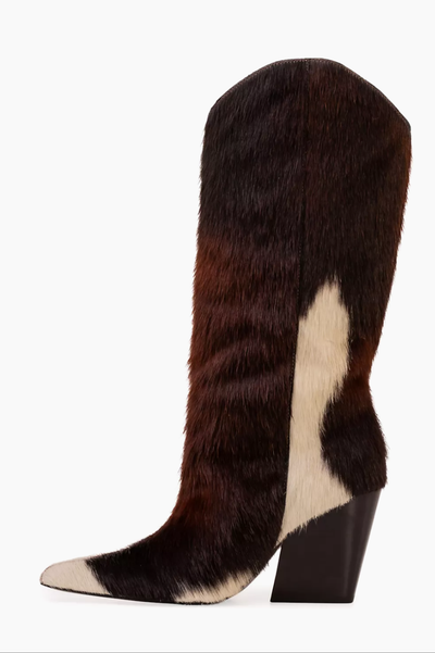 Cowboy Cow Hide Fur Boots