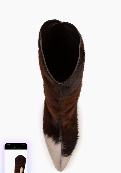 Cowboy Cow Hide Fur Boots