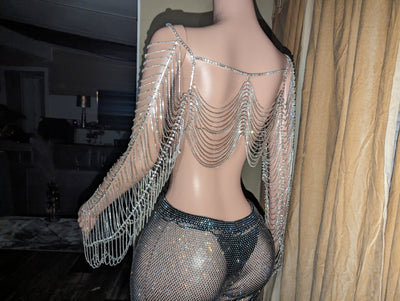 Rhinestone Drape Crop Top
