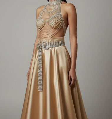 Rhinestone Belt - Prima Dons & Donnas Glamorous Chain Gold
