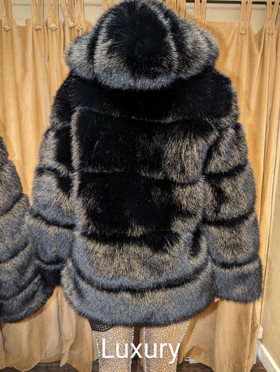 Mink Faux Fluffy Fur Waist Jacket