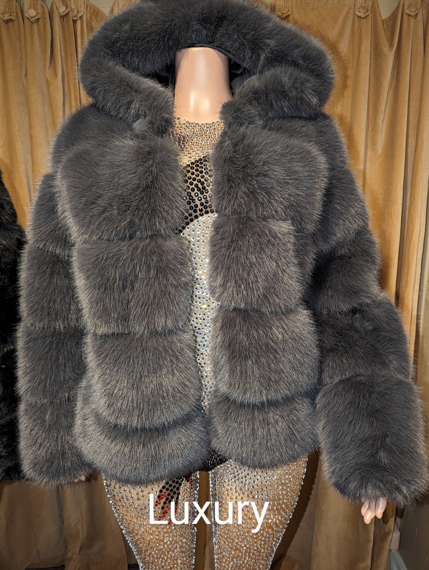 Mink Look Long Fluffy Faux Fur Jacket