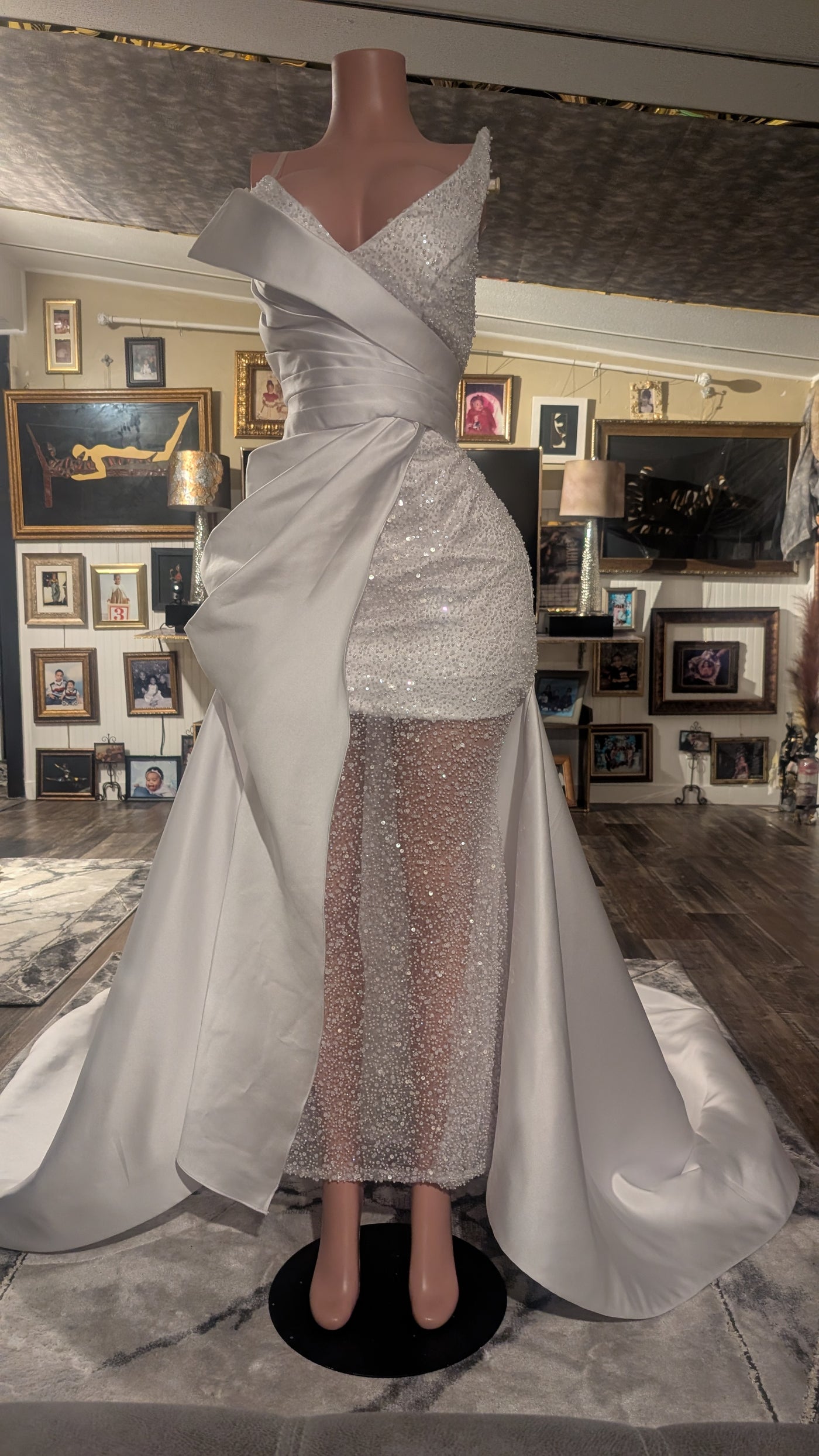 Luxury Rhinestone Beaded  Wedding Gown