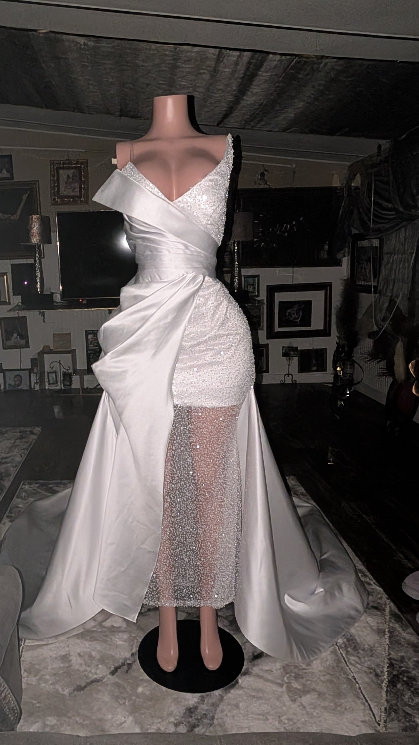 Luxury Rhinestone Beaded  Wedding Gown