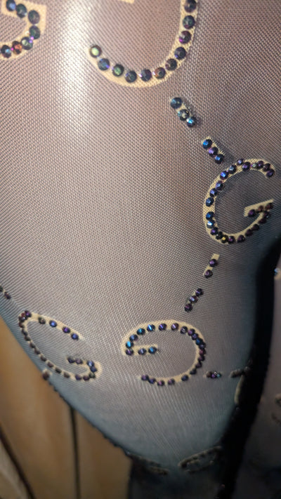 Crystals Rhinestone Letters Stocking Leggings CC