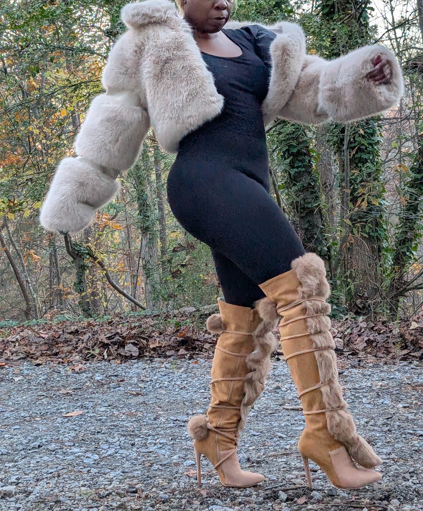 Crop Poodle Faux Fur Coat (Ready to Ship)