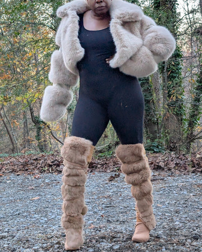 Crop Poodle Faux Fur Coat (Ready to Ship)