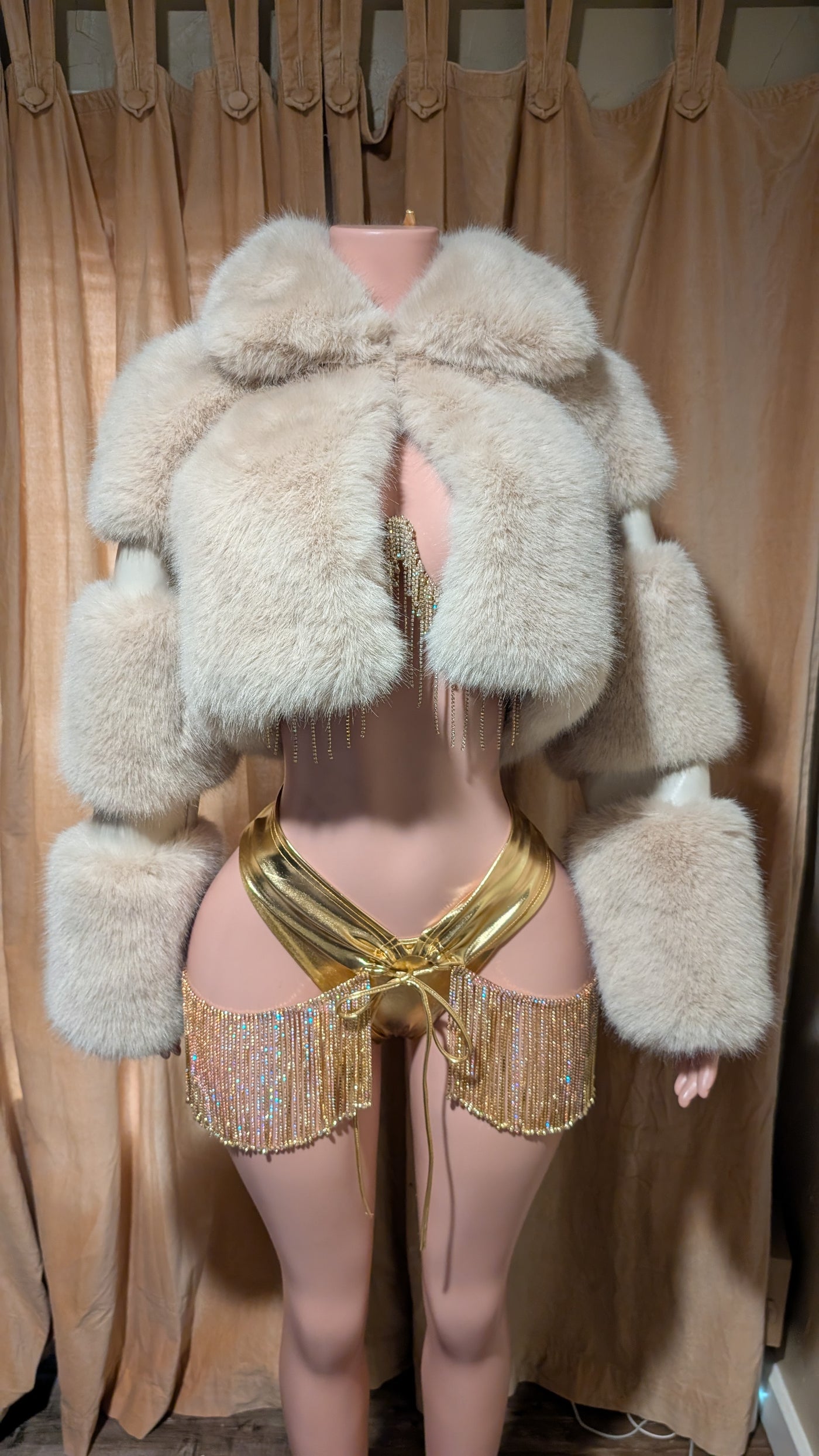 Crop Poodle Faux Fur Coat (Ready to Ship)