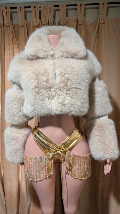 Crop Poodle Faux Fur Coat (Ready to Ship)