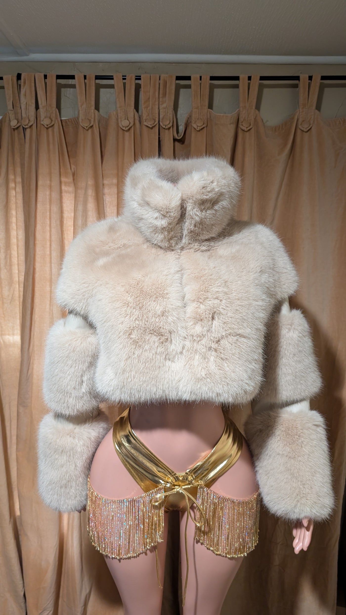 Crop Poodle Faux Fur Coat (Ready to Ship)