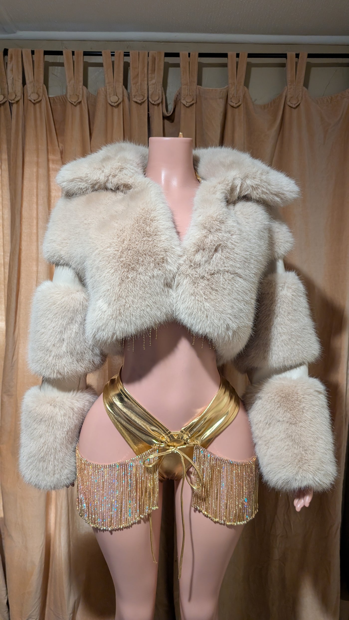 Crop Poodle Faux Fur Coat (Ready to Ship)