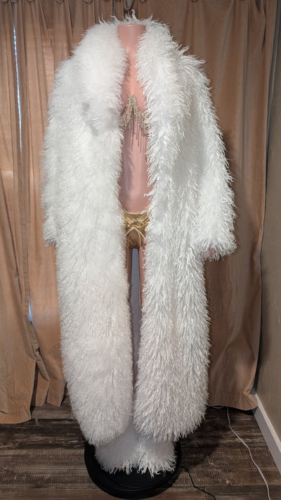 Crop or Full Length Mongolian Faux Fur Coat(Ready to Ship)