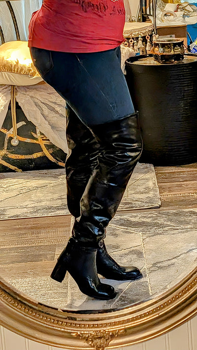 Thigh High Boots Loose Fit