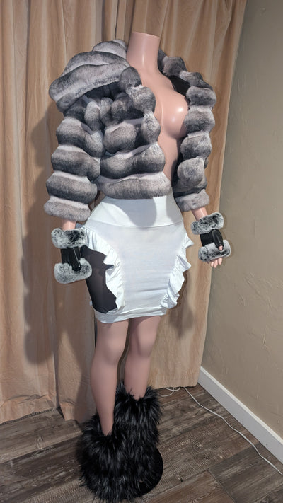 Chinchilla Crop Fluffy Faux Jacket (Ready to Ship)