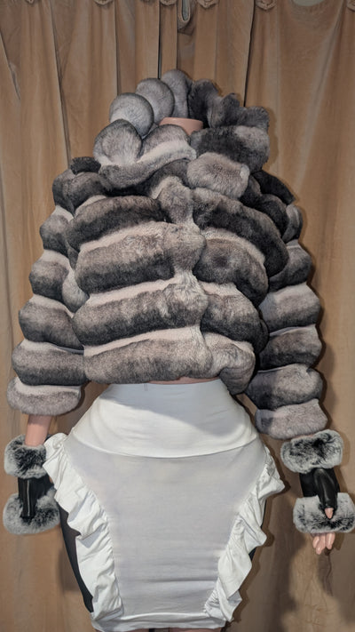 Chinchilla Crop Fluffy Faux Jacket (Ready to Ship)