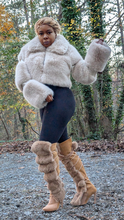 Crop Poodle Faux Fur Coat (Ready to Ship)