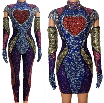 Rainbow Crystal Custom Dress or Jumpsuit