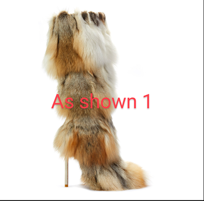 Multi Color Faux Fur Winter Heel Boots