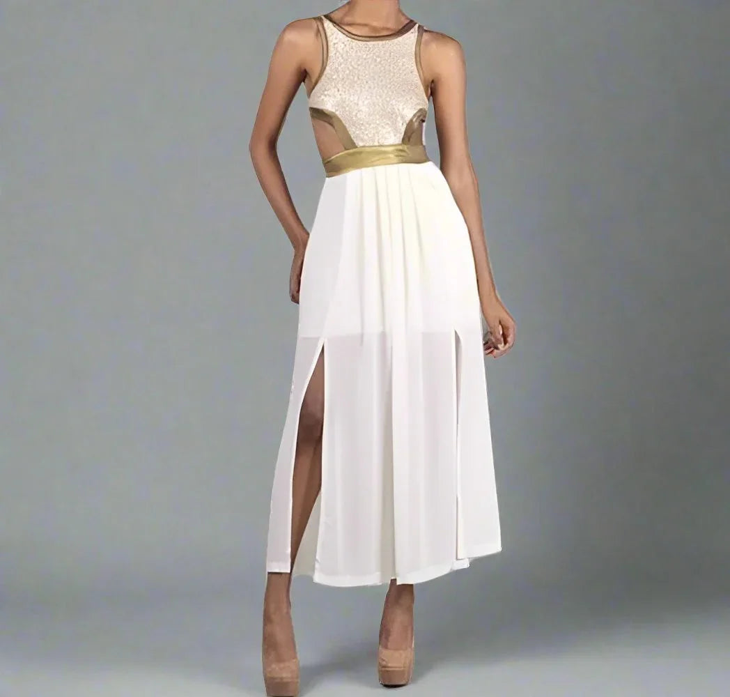 Sequin Metallic Cheer Dress- Prima Dons and Donnas