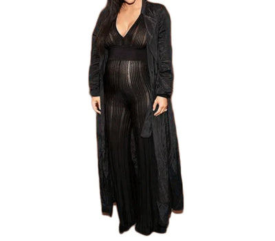 Kim K Stripe Flair Legs Jumpsuit- Prima Dons and Donnas