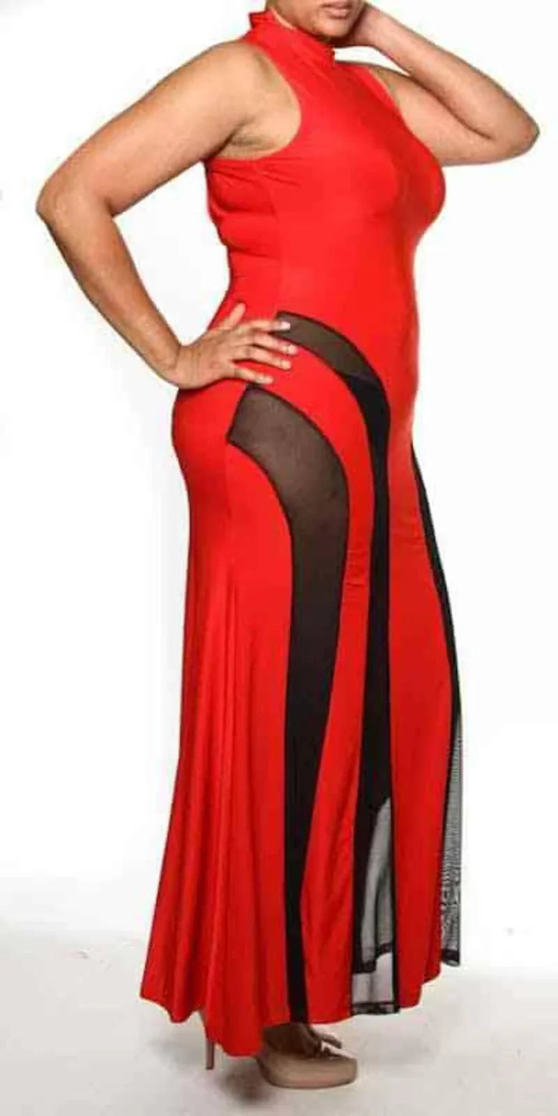 Long Mesh Cut Out Dress- Prima Dons and Donnas