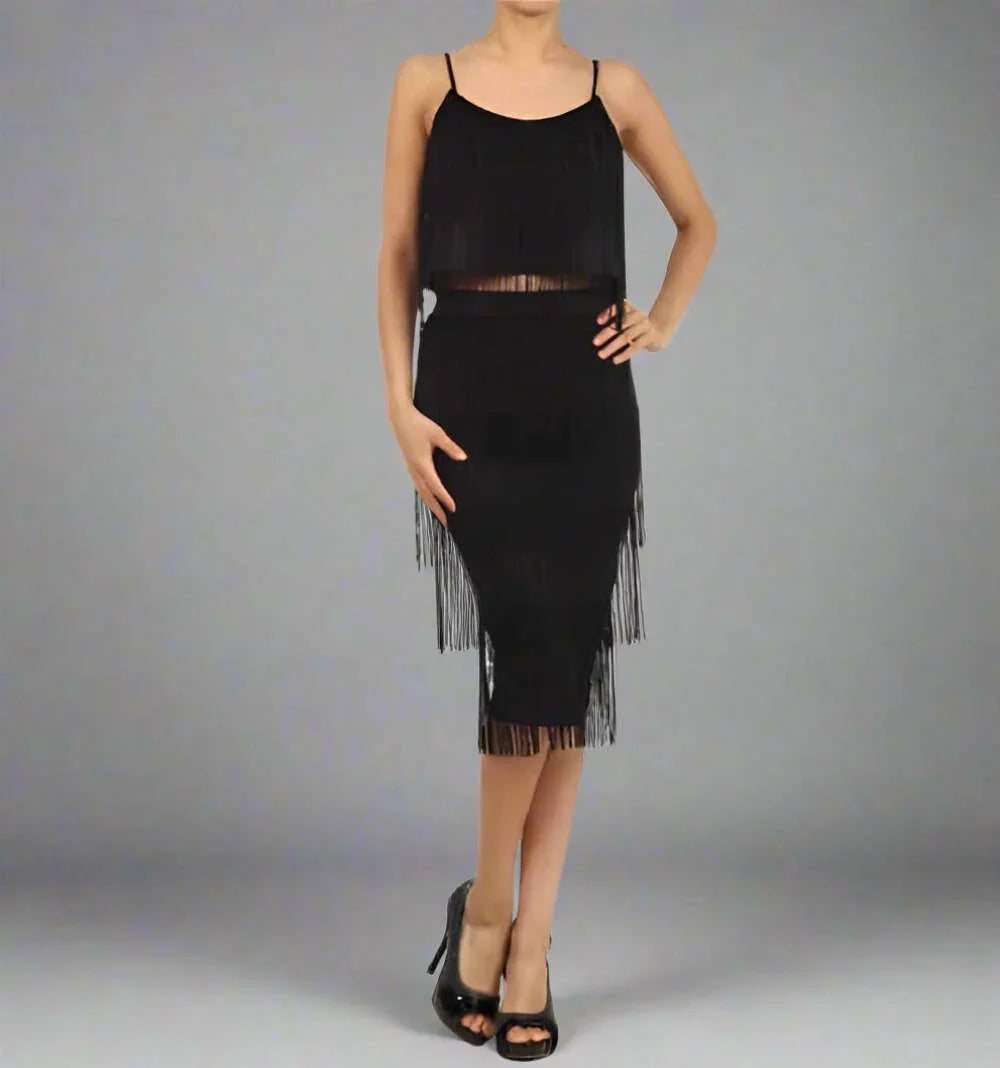 Roaring Fringe Flapper Skirt Set- Prima Dons and Donnas