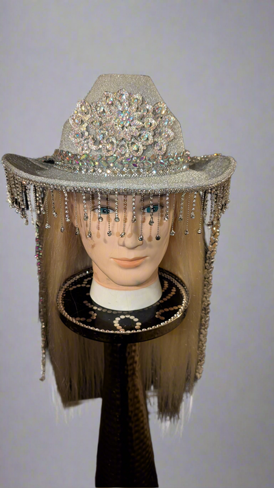 Custom Fringe Rhinestone Western Cowboy Hat (Ready to Ship) 5