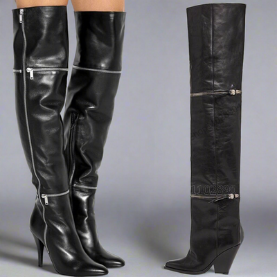 Zipper Over The Knee Boots