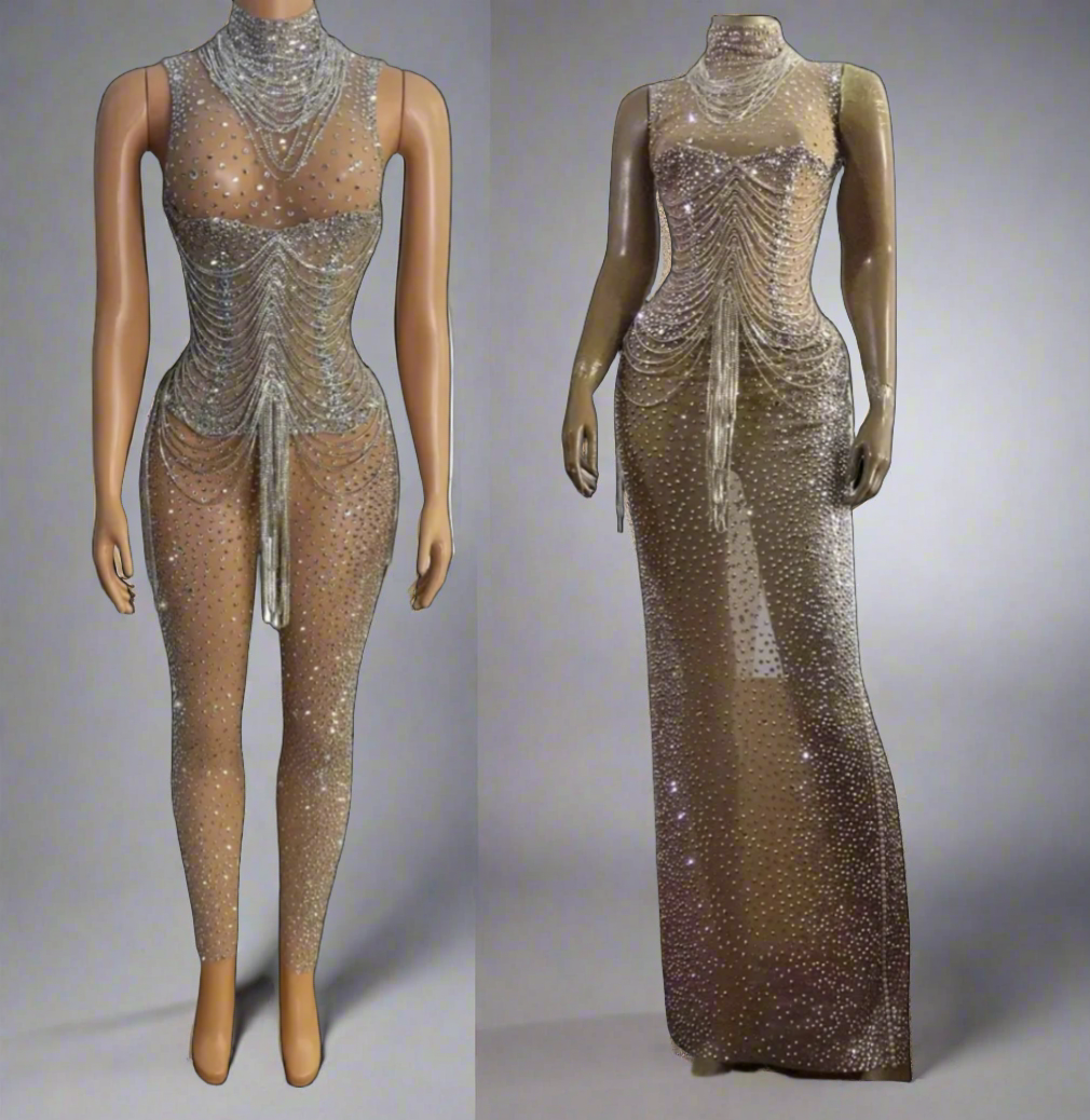 Luxury Crystal Jumpsuit or Dress