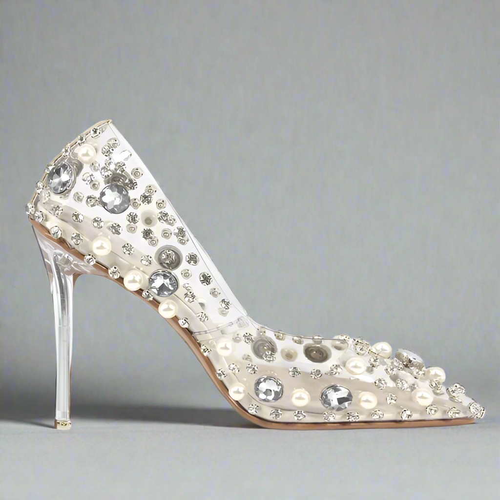 Wedding Pumps Rhinestone Pearl Heel 2