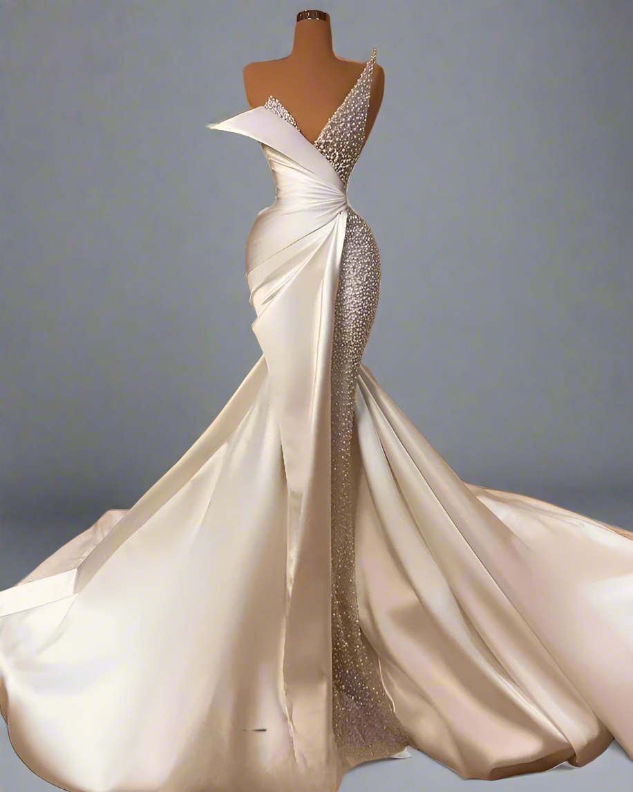 Luxury Rhinestone Crystal Wedding Gown