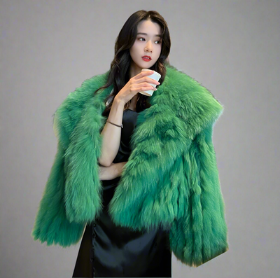 Cropped Faux Fur Mink Jacket