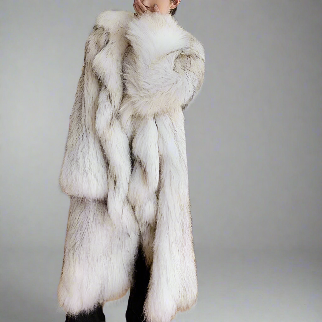 Ruffle Faux Long Fur Jacket