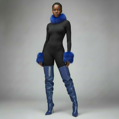 Custom Thigh Boots – Oversized Faux Leather Stiletto Heel Made To Order