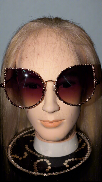 Pearl Custom Frame Rhinestone Sun Glasses