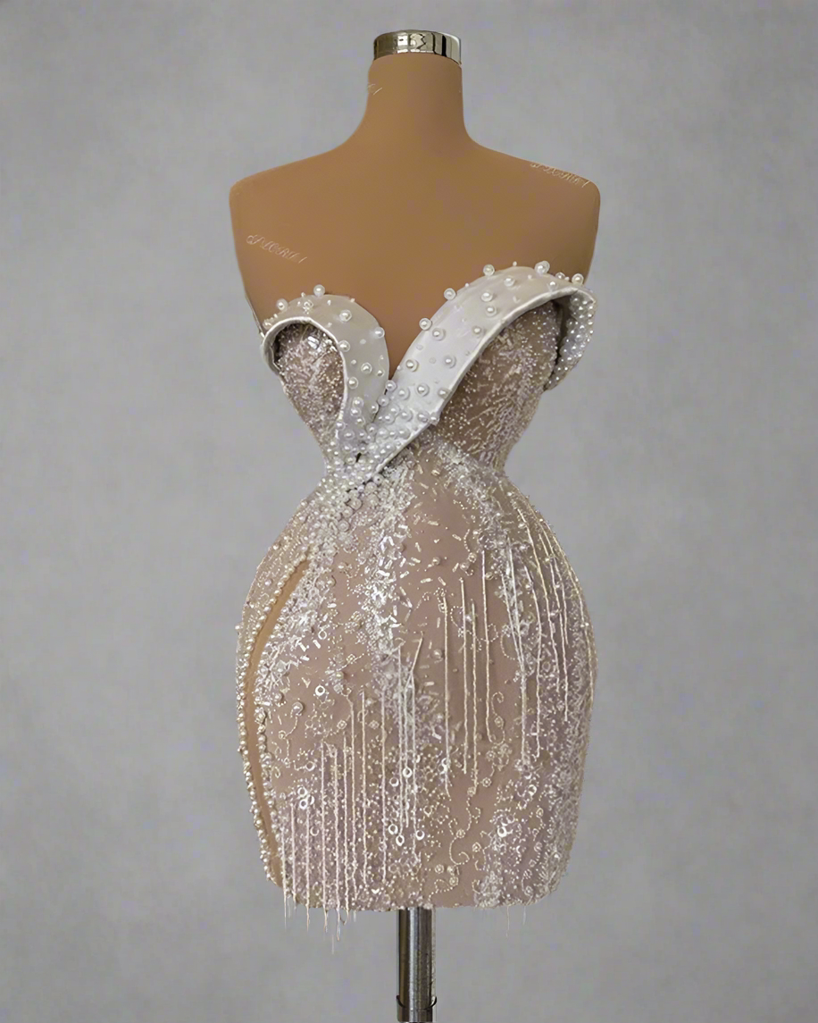 Luxury Pearl Crystal Dress 4