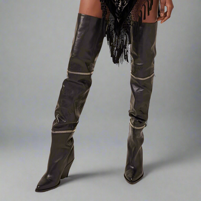 Zipper Over The Knee Boots