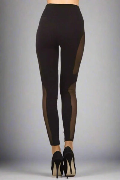Side Mesh High Waist Leggings- Prima Dons and Donnas