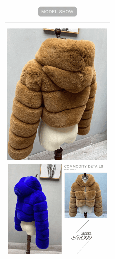 Crop Fluffy Faux Fur Jacket - Prima Dons & Donnas