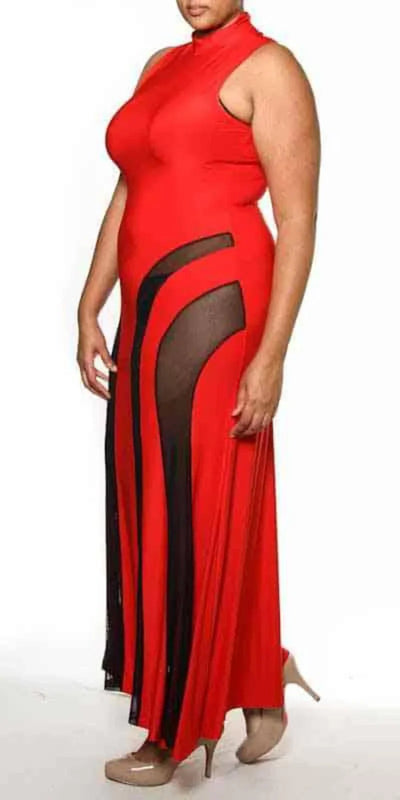 Long Mesh Cut Out Dress- Prima Dons and Donnas