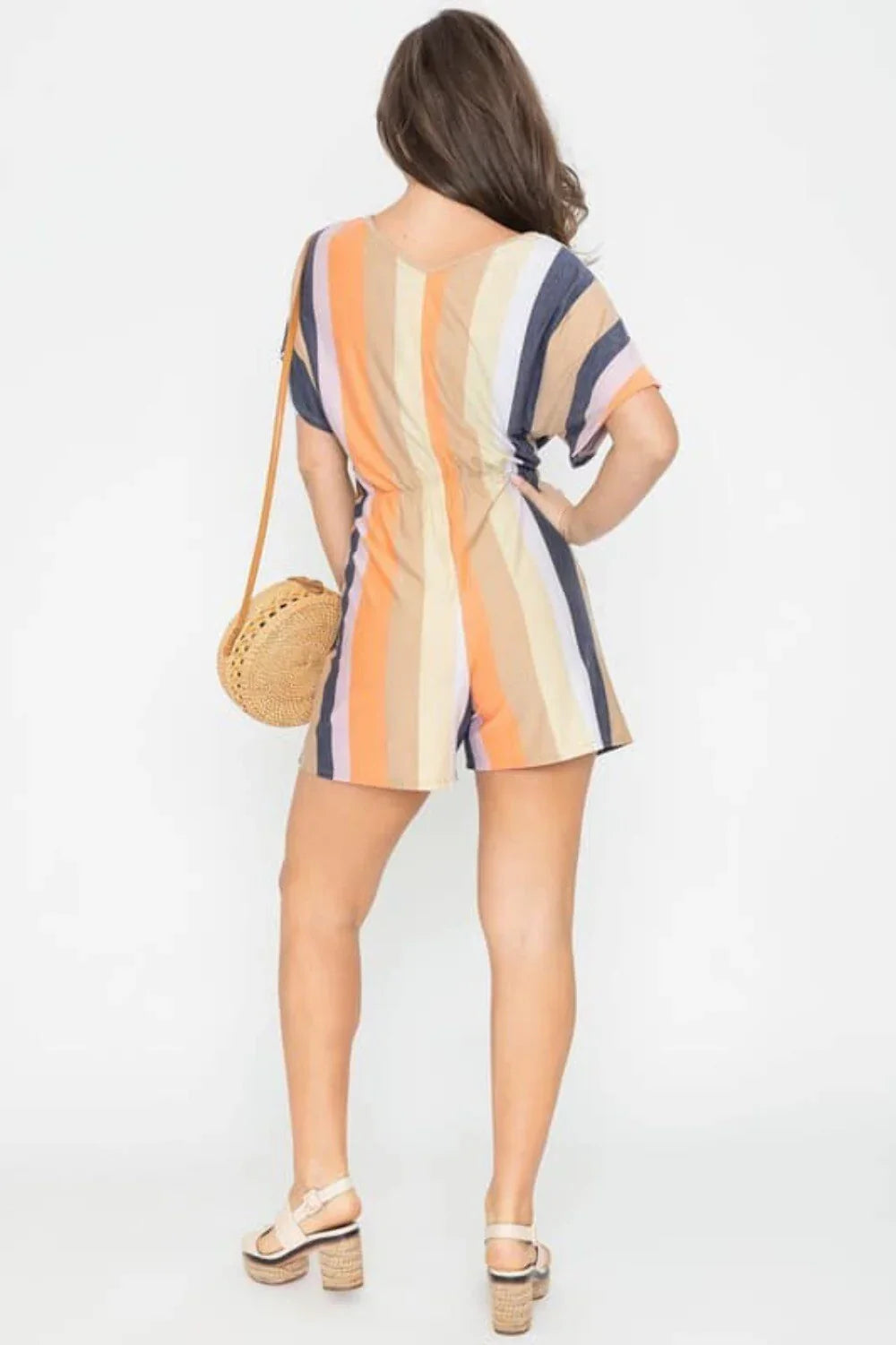 Striped Pastels Shorts Romper- Prima Dons and Donnas