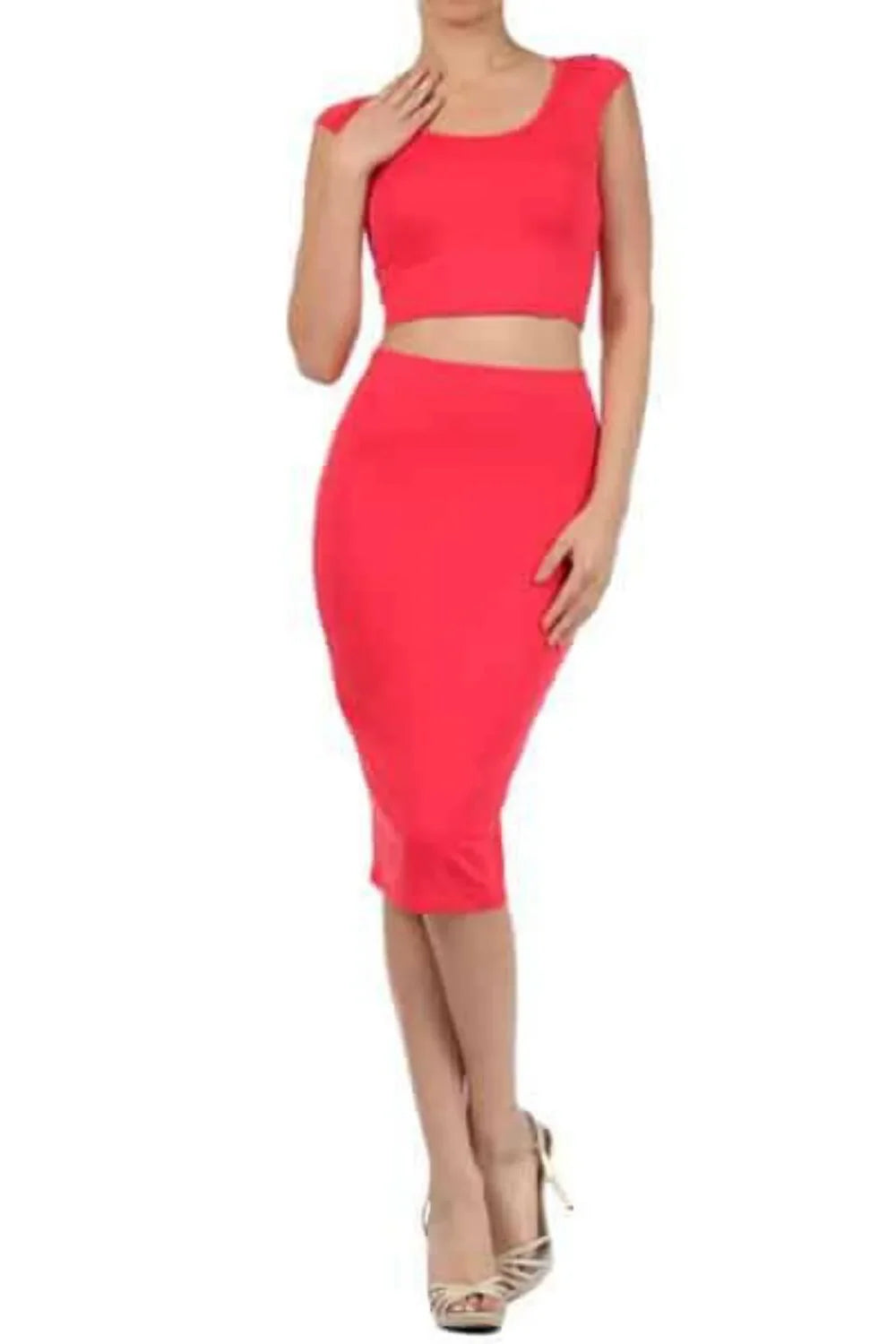 Coral Pensil Skirt- Prima Dons and Donnas